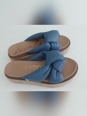 Sam Edelman Kory Knotted Platform Sandals – Dusty Blue – Size 6.5 – EUC